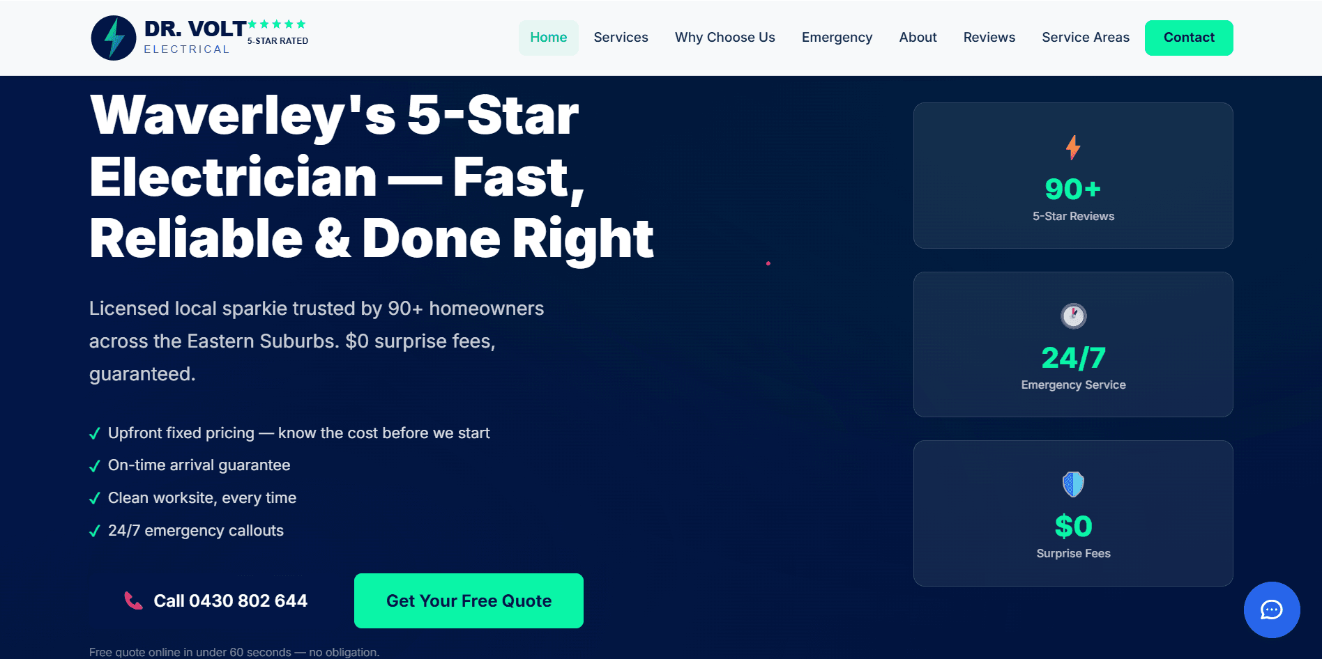 Demo website on laptop